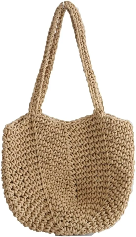 Bohemia Beach Bag Women Macrame Shoulder Tote Bags Crossbody Purse Underarm Travel Hobo Bags Summer Knitted Handbag 2025