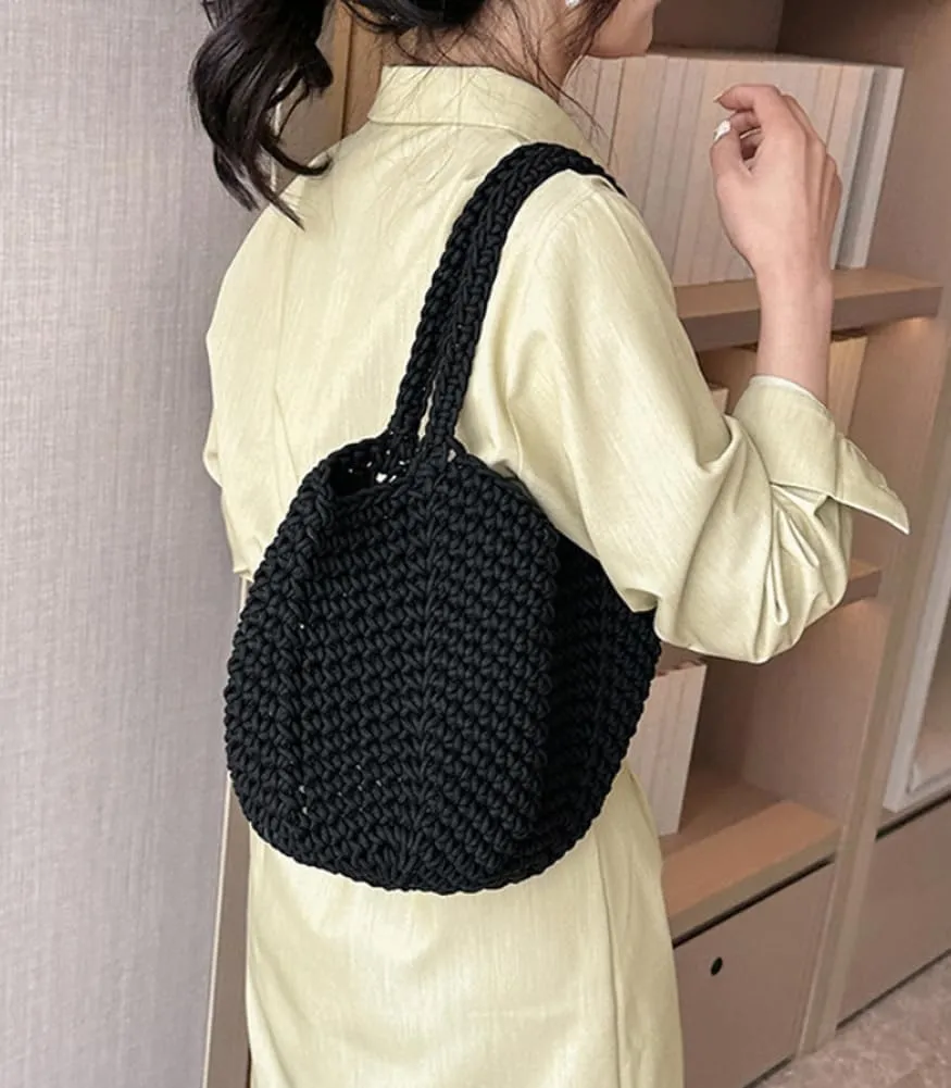 Bohemia Beach Bag Women Macrame Shoulder Tote Bags Crossbody Purse Underarm Travel Hobo Bags Summer Knitted Handbag 2025