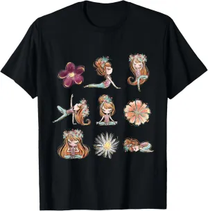 Boho Yoga Poses Floral Yogi Teacher Yogini Toddler Kids T-Shirt