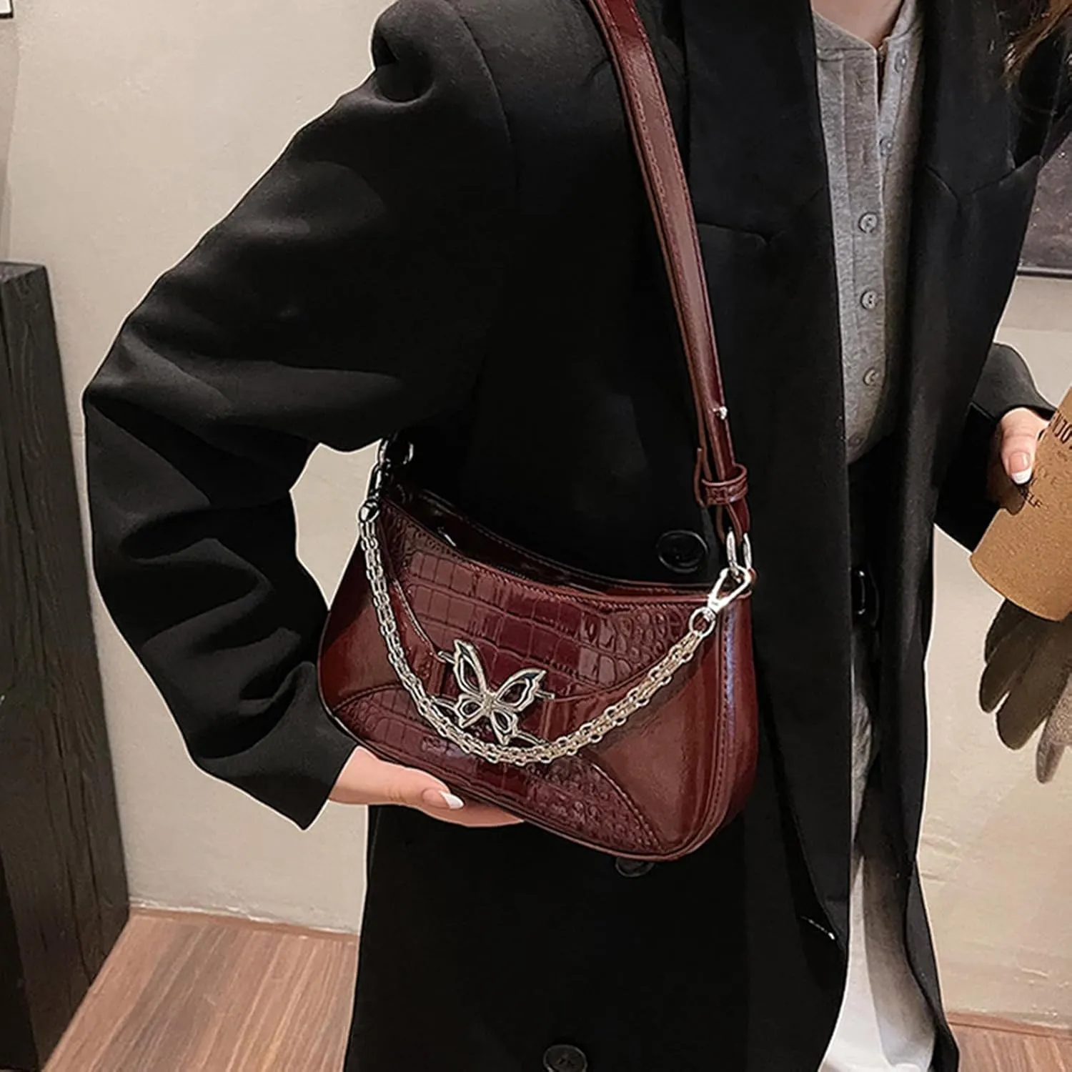 Bow Shoulder Bag for Women Small Womens Purses and Handbags Designer Hobo Bags with Zipper Everyday Crossbody Purse