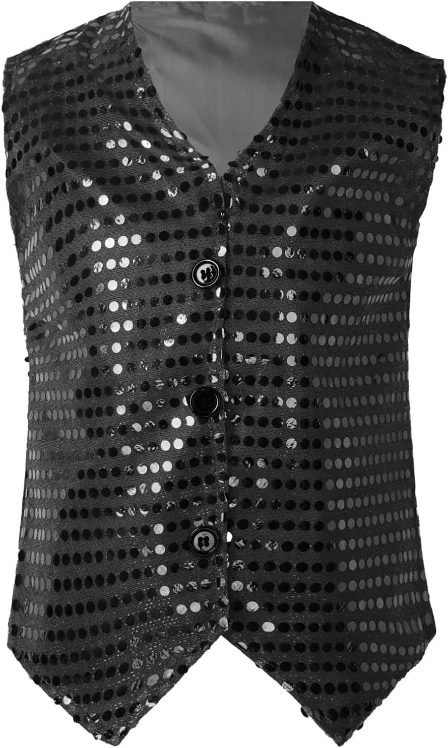 Boys Girls Sequin Waistcoat Sleeveless Hip-hop Jazz Dance Stage Performance Costume Vest Tops