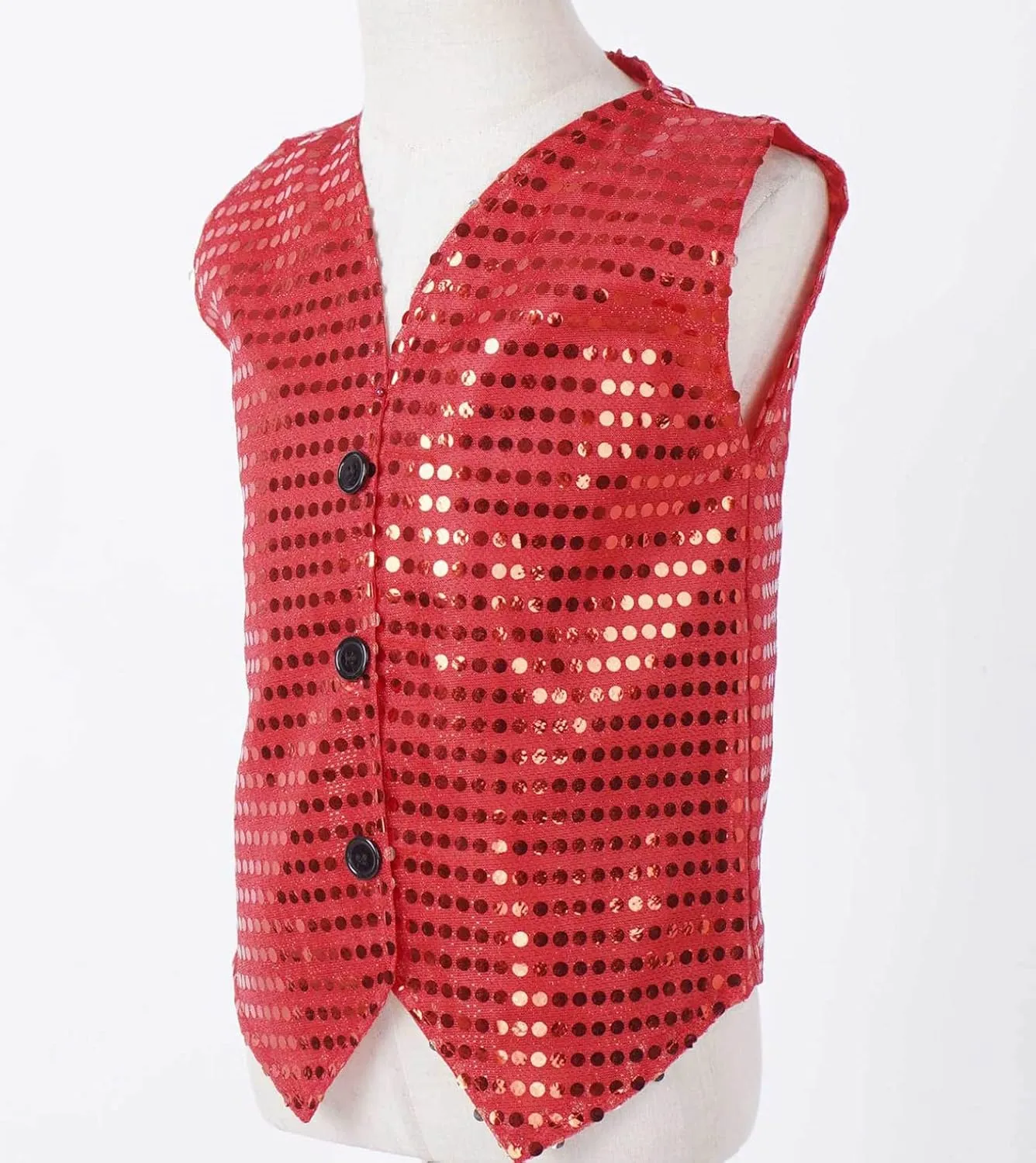 Boys Girls Sequin Waistcoat Sleeveless Hip-hop Jazz Dance Stage Performance Costume Vest Tops