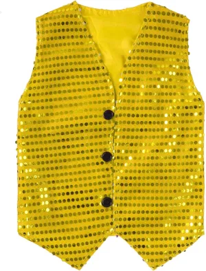 Boys Girls Sequin Waistcoat Sleeveless Hip-hop Jazz Dance Stage Performance Costume Vest Tops