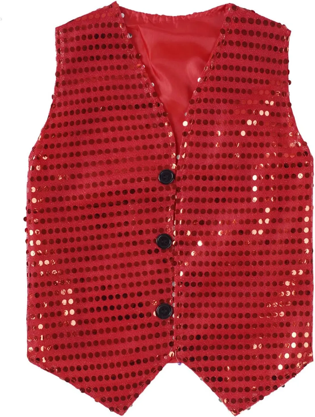 Boys Girls Sequin Waistcoat Sleeveless Hip-hop Jazz Dance Stage Performance Costume Vest Tops