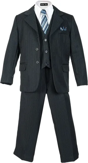 Boys Pinstripe Suit Set with Matching Tie Size 2T-20