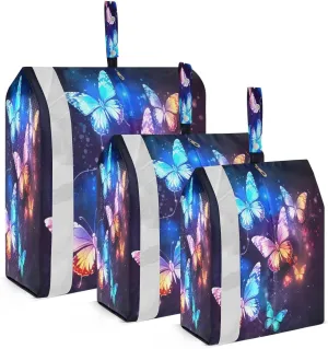 Butterflies Glowing Rainbow Compression Packing Cubes Large Travel Packing Cubes Luggage Organizers for Suitcases Travel Bag for Women Travel Accessories