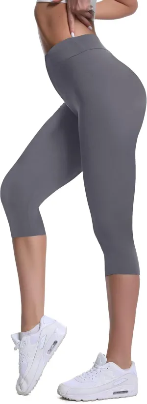Buttery Soft High Waisted Capri Leggings for Women - Tummy Control, No See Through, Workout Yoga Pants