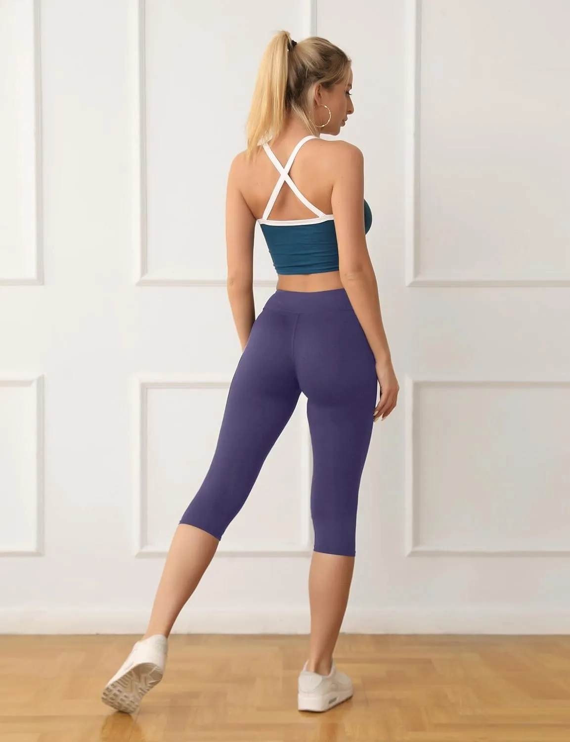Buttery Soft High Waisted Capri Leggings for Women - Tummy Control, No See Through, Workout Yoga Pants