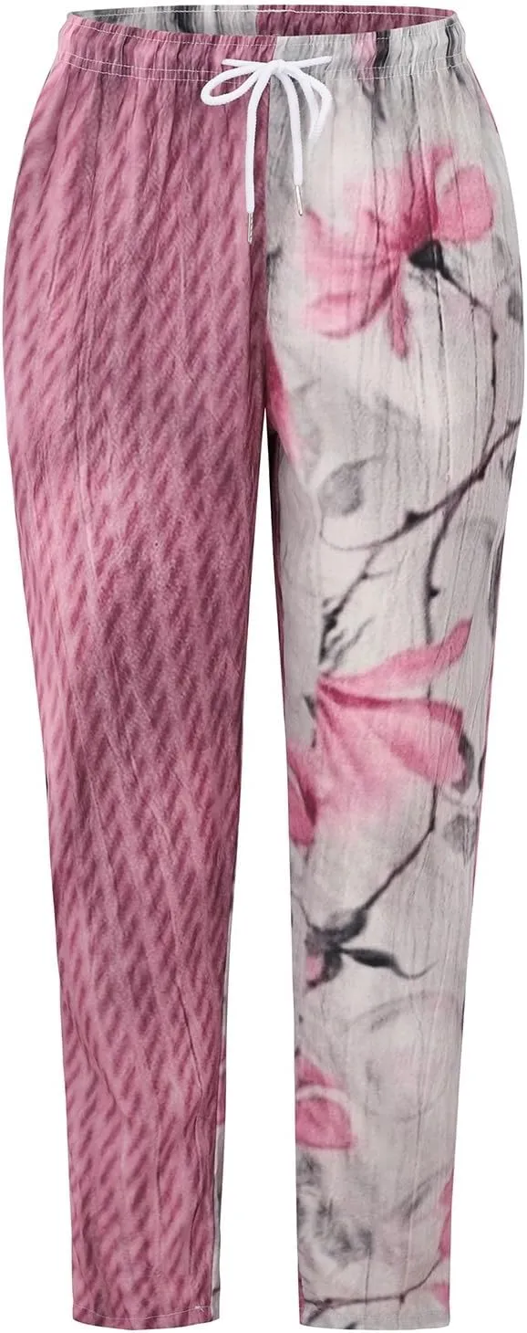 Capri Pants for Women Drawstring Capri Pants with Pockets Wide Leg Cropped Pants for Women Capri Linen Pants for