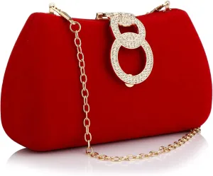 Clutch Purses for Women Fashion Evening Bag Gold Clutch Small Crossbody Bag with Detachable Chain for Party/Wedding