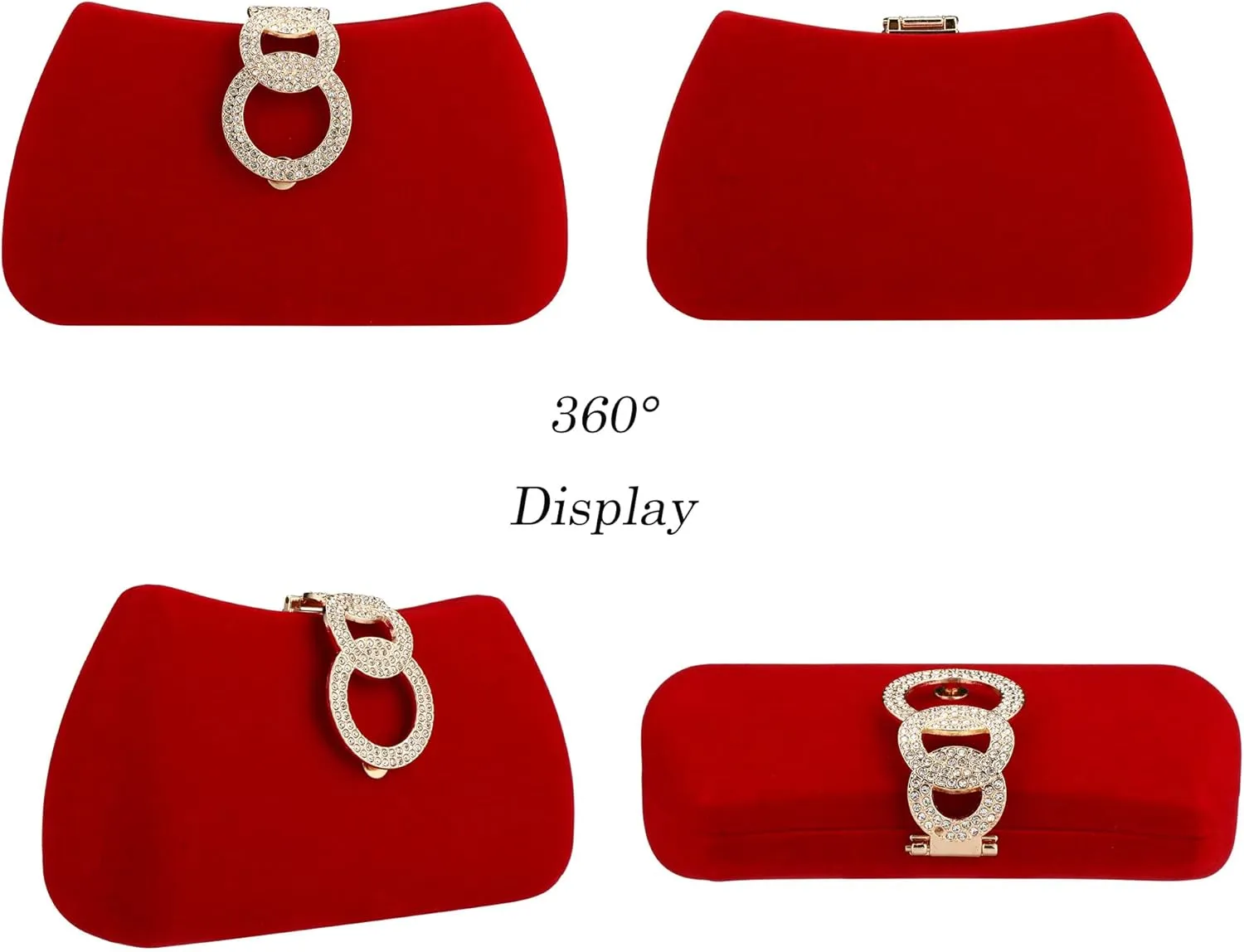 Clutch Purses for Women Fashion Evening Bag Gold Clutch Small Crossbody Bag with Detachable Chain for Party/Wedding