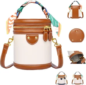 Colorblock Bucket Bag for Women, Bucket Bag, 2025 New Summer Niche Design Cylinder Bags, Crossbody Bags for Women