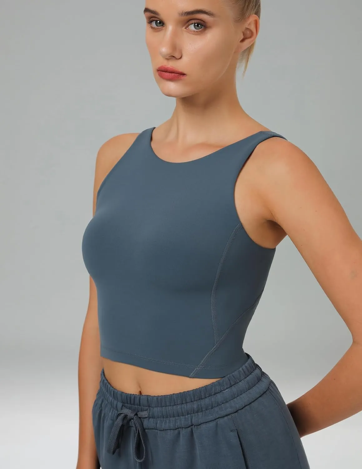 Colorfulkoala Dreamlux Womens Padded Sports Bra High Neck U-Back Yoga Running Workout Athletic Tank Top with Removable Cups