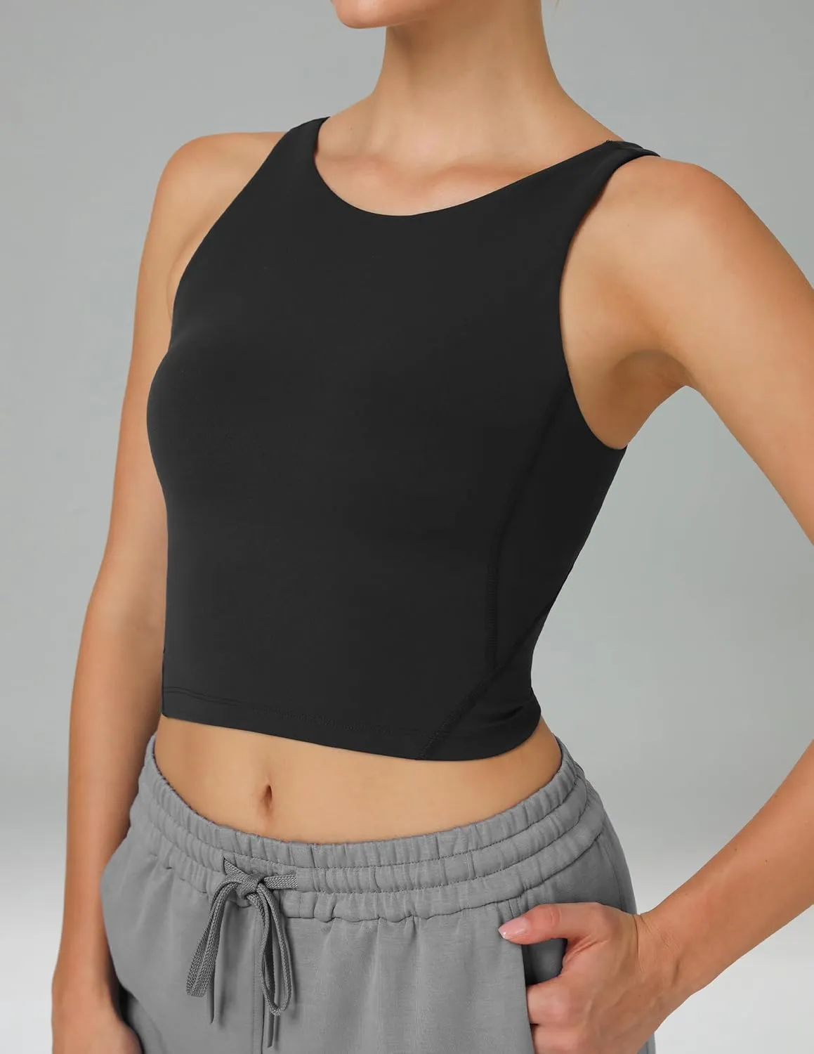 Colorfulkoala Dreamlux Womens Padded Sports Bra High Neck U-Back Yoga Running Workout Athletic Tank Top with Removable Cups