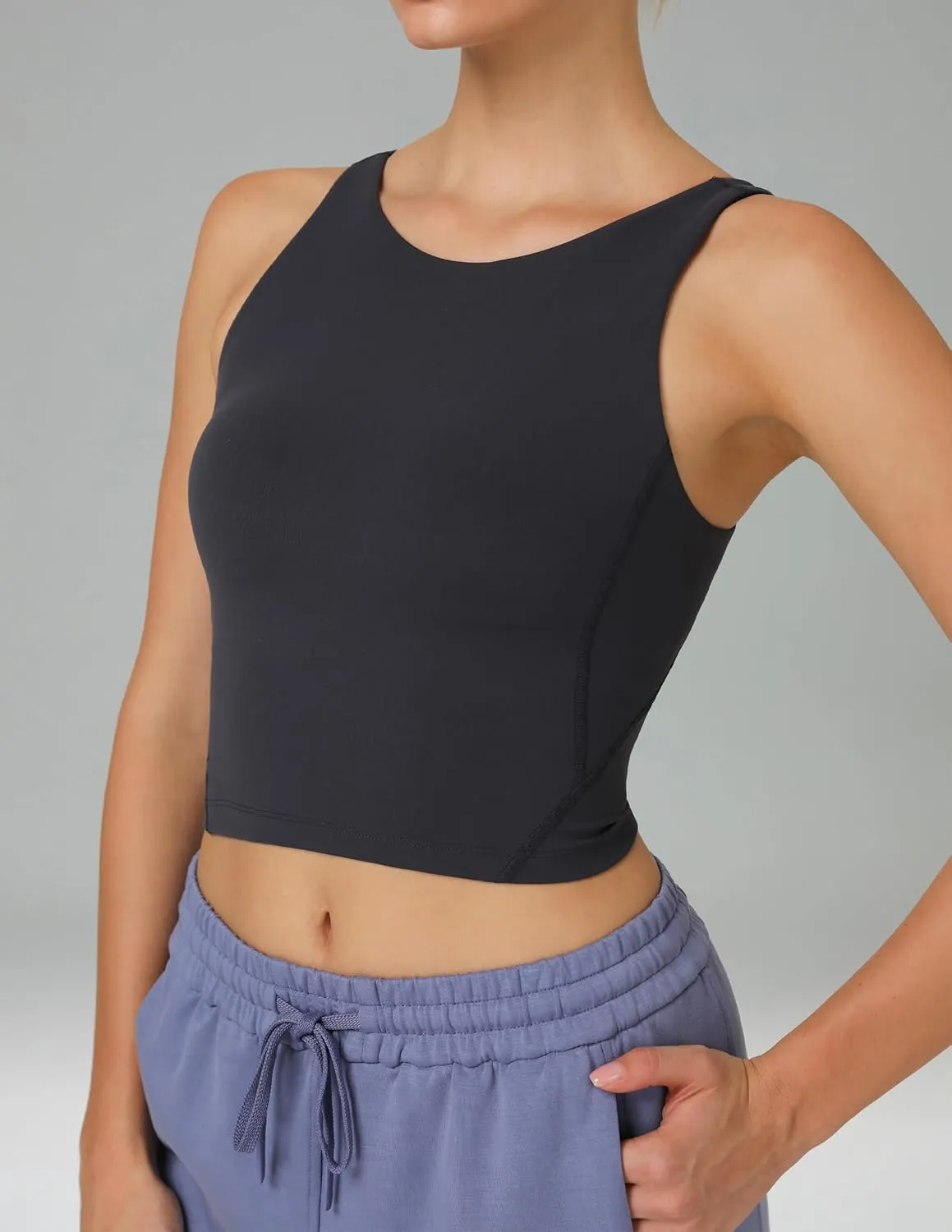 Colorfulkoala Dreamlux Womens Padded Sports Bra High Neck U-Back Yoga Running Workout Athletic Tank Top with Removable Cups