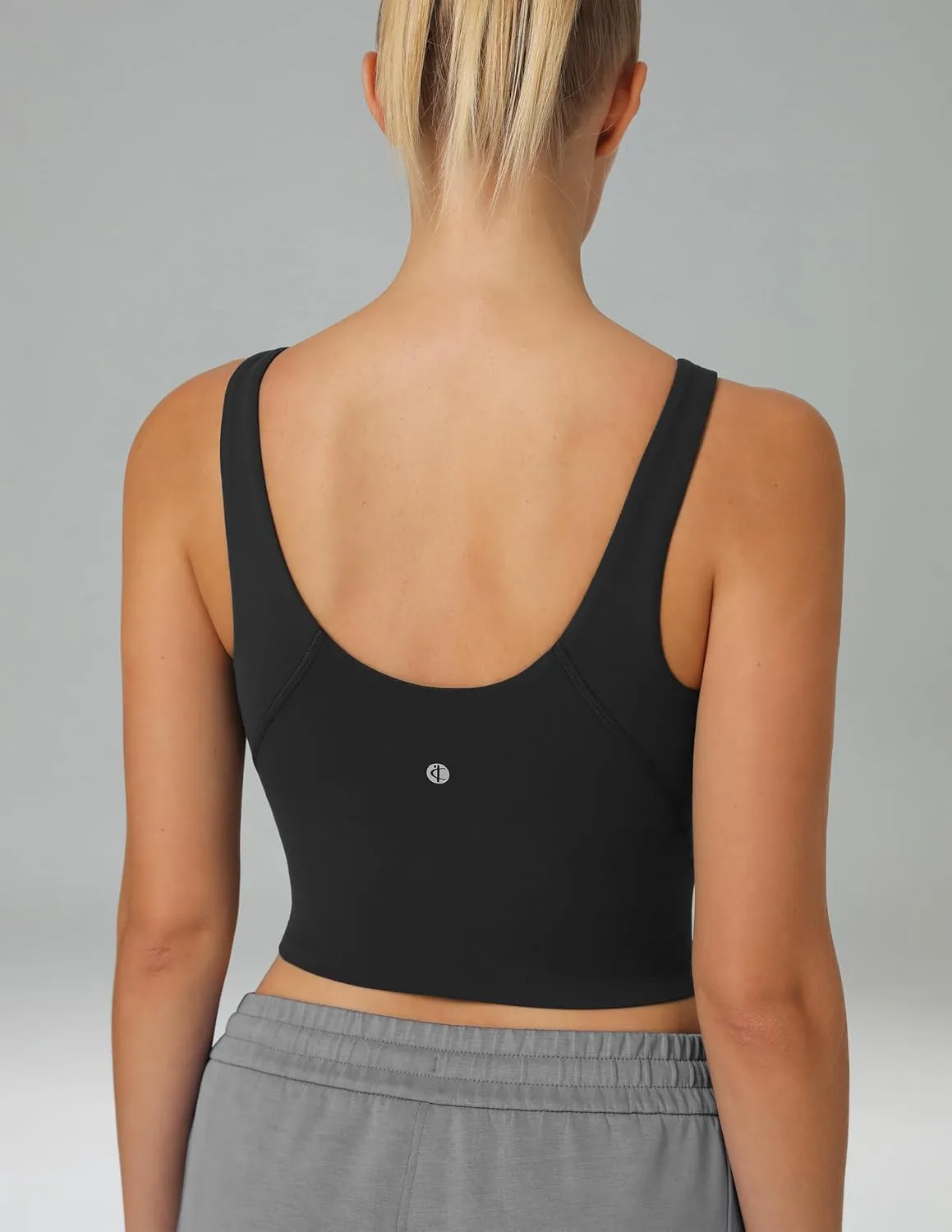 Colorfulkoala Dreamlux Womens Padded Sports Bra High Neck U-Back Yoga Running Workout Athletic Tank Top with Removable Cups