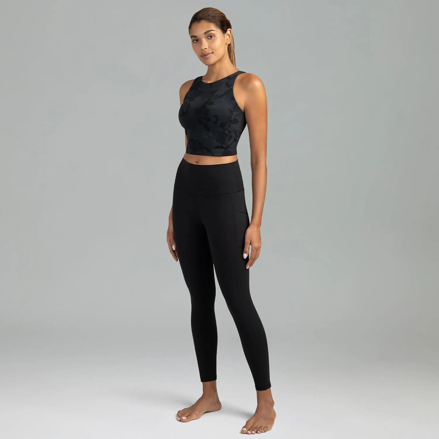 Colorfulkoala Dreamlux Womens Padded Sports Bra High Neck U-Back Yoga Running Workout Athletic Tank Top with Removable Cups