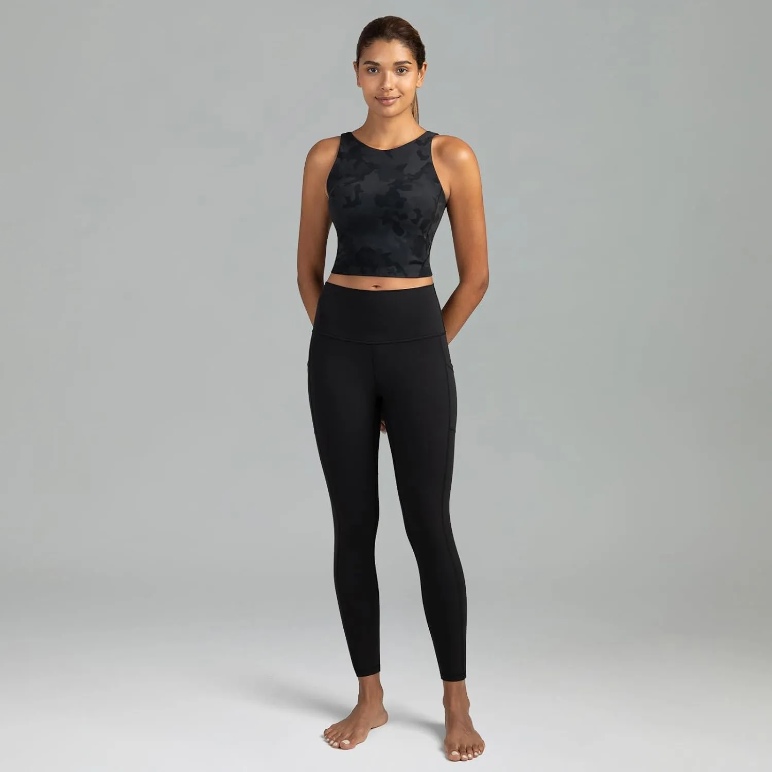Colorfulkoala Dreamlux Womens Padded Sports Bra High Neck U-Back Yoga Running Workout Athletic Tank Top with Removable Cups