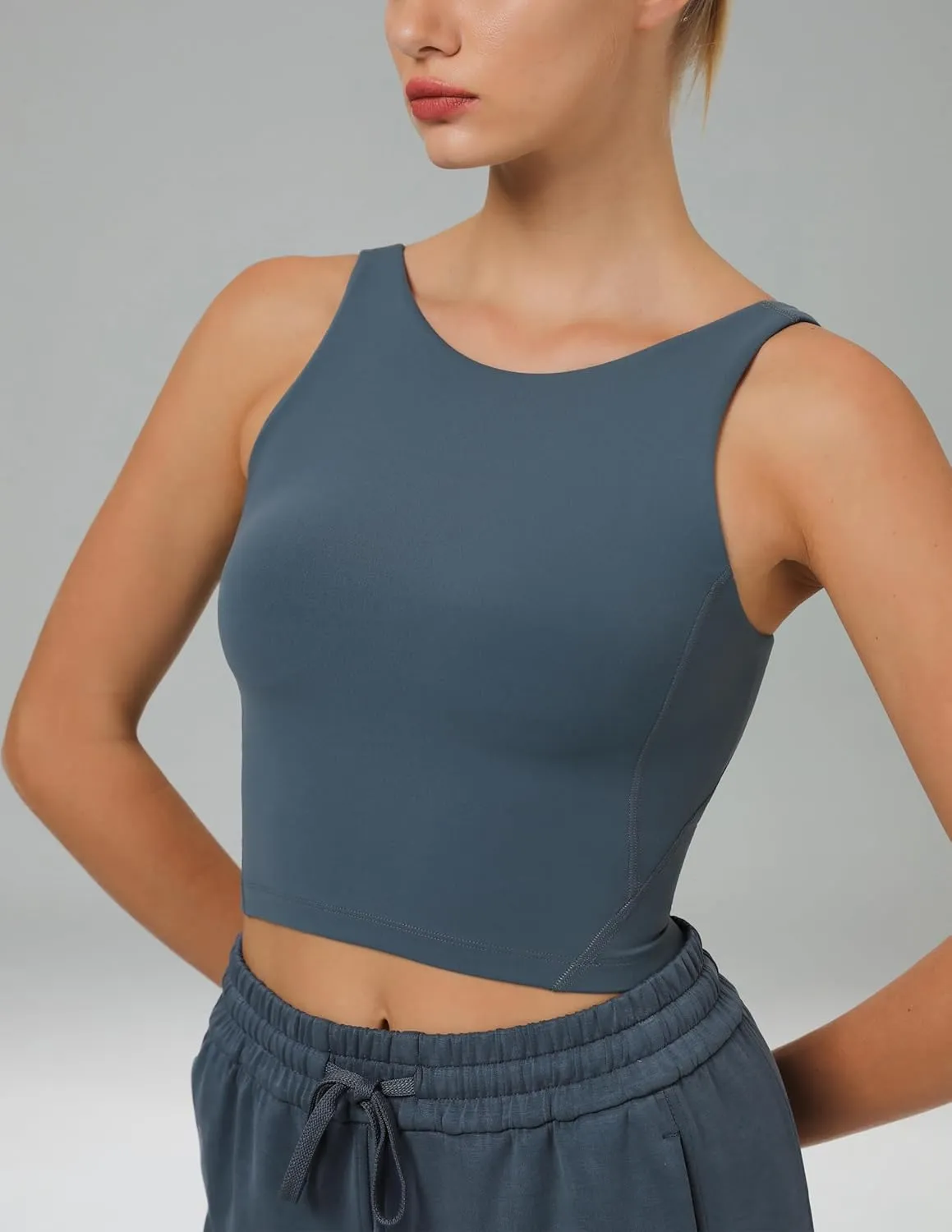 Colorfulkoala Dreamlux Womens Padded Sports Bra High Neck U-Back Yoga Running Workout Athletic Tank Top with Removable Cups