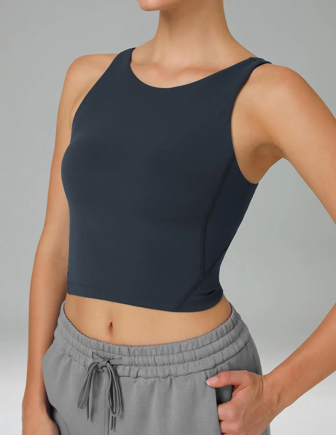 Colorfulkoala Dreamlux Womens Padded Sports Bra High Neck U-Back Yoga Running Workout Athletic Tank Top with Removable Cups