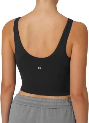 Colorfulkoala Dreamlux Womens Padded Sports Bra High Neck U-Back Yoga Running Workout Athletic Tank Top with Removable Cups