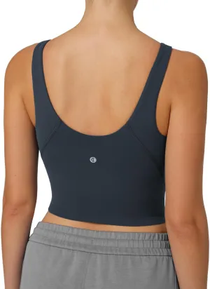 Colorfulkoala Dreamlux Womens Padded Sports Bra High Neck U-Back Yoga Running Workout Athletic Tank Top with Removable Cups