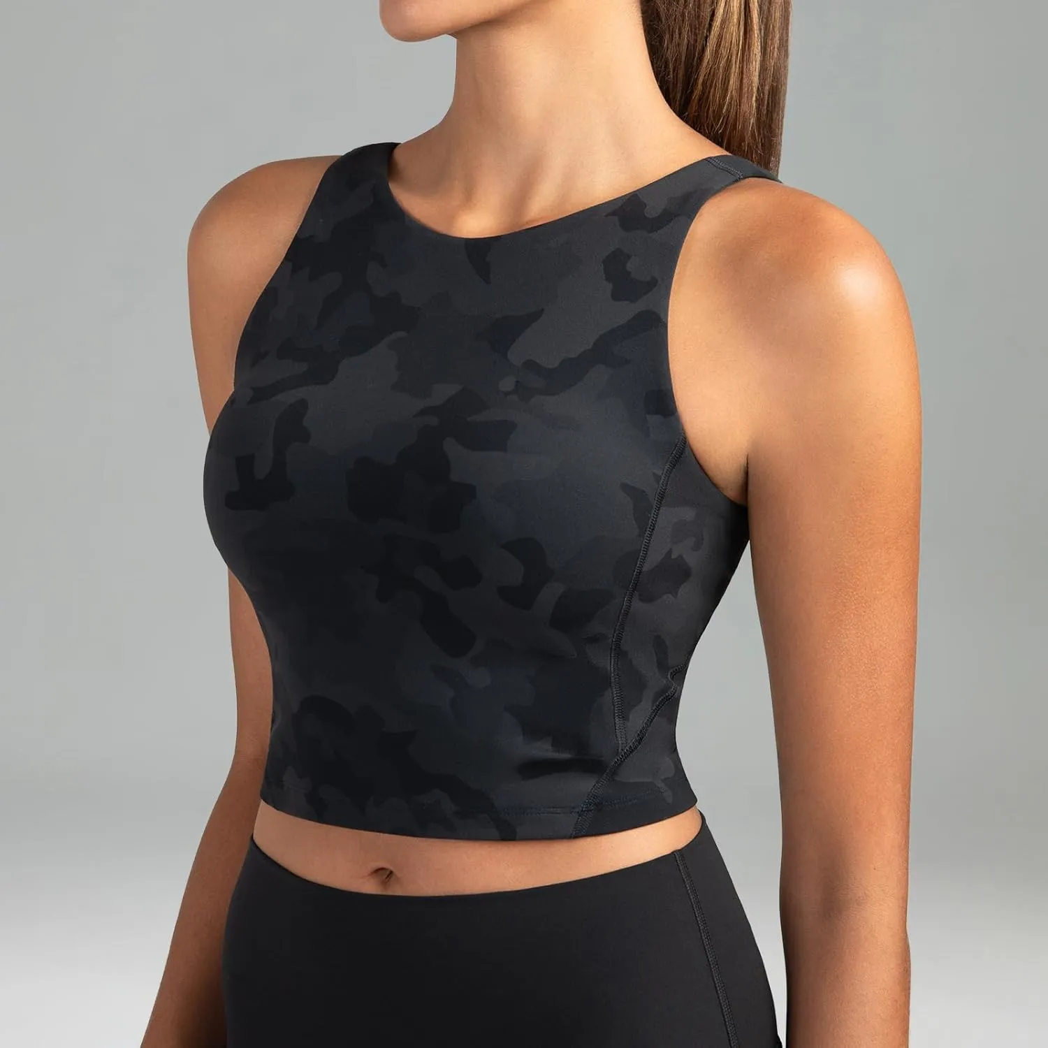 Colorfulkoala Dreamlux Womens Padded Sports Bra High Neck U-Back Yoga Running Workout Athletic Tank Top with Removable Cups