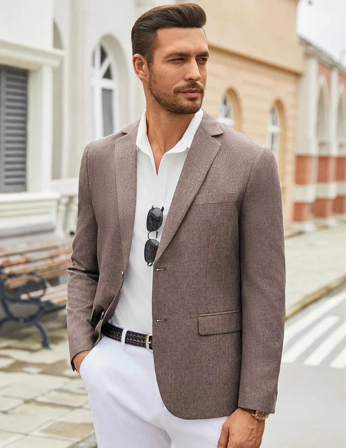 COOFANDY Men's Casual Blazer Lightweight Unlined Sport Coat Regular Fit Two Button Suit Jacket