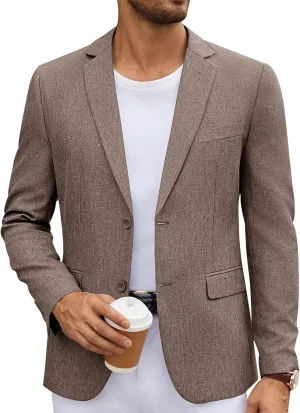 COOFANDY Men's Casual Blazer Lightweight Unlined Sport Coat Regular Fit Two Button Suit Jacket