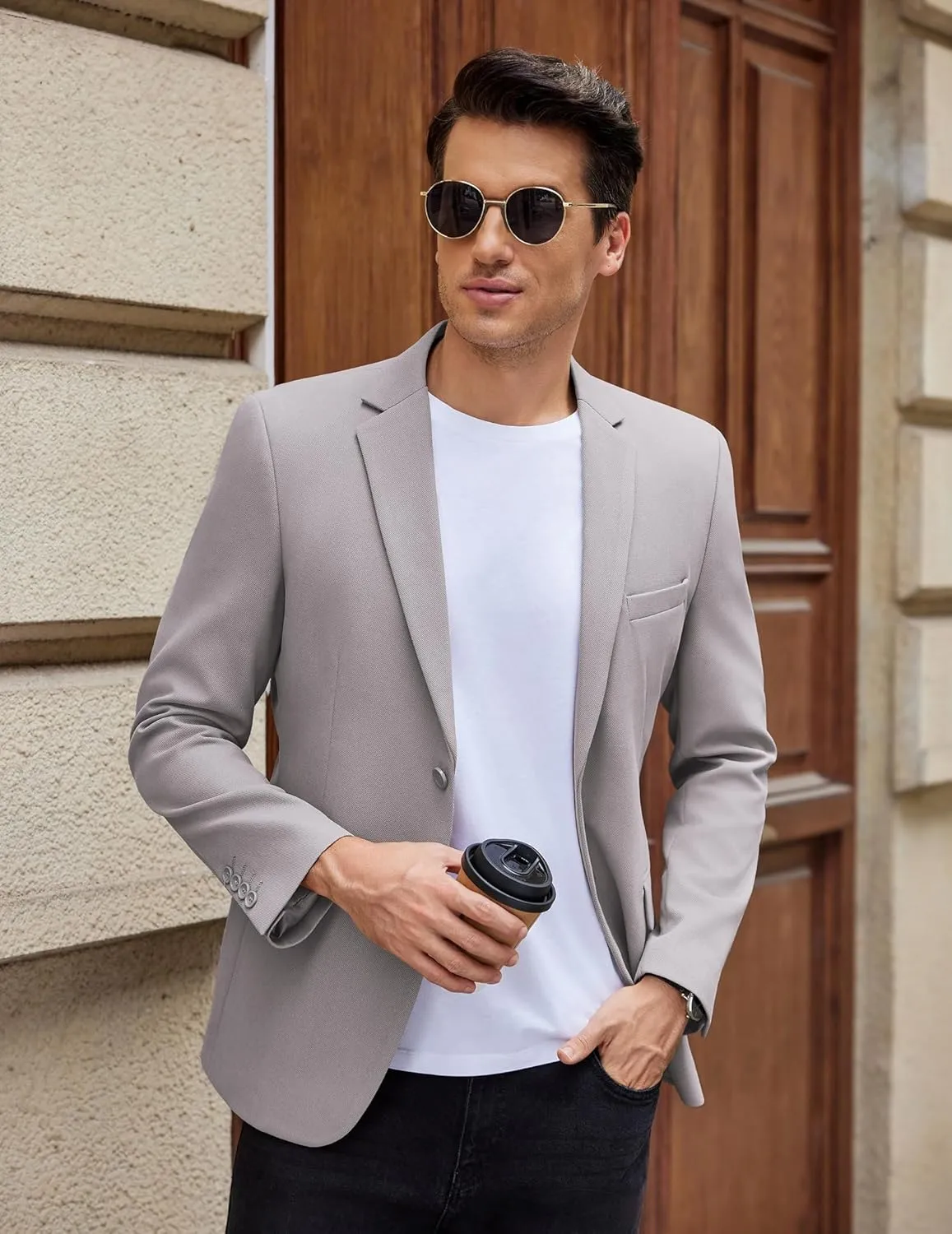 COOFANDY Men's Casual Blazer Slim Fit Lightweight Sport Coat Two Button Suit Jacket