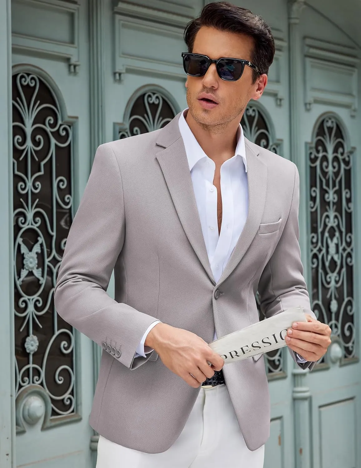 COOFANDY Men's Casual Blazer Slim Fit Lightweight Sport Coat Two Button Suit Jacket