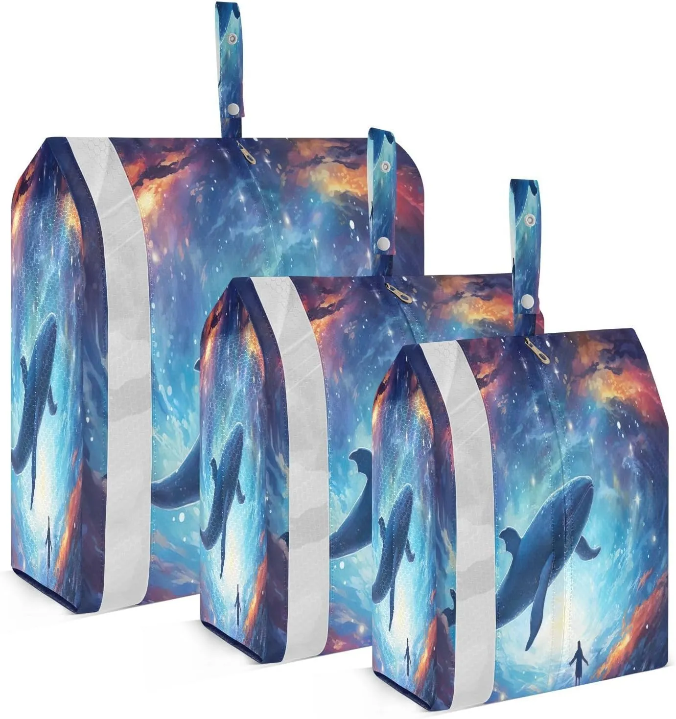 Cosmic Galaxy Whale Space Compression Packing Cubes Luggage Organizer Bags for Travel Suitcase Organizer for Women Travel Accessories