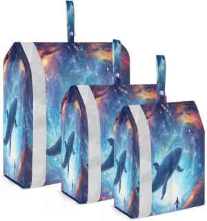Cosmic Galaxy Whale Space Compression Packing Cubes Luggage Organizer Bags for Travel Suitcase Organizer for Women Travel Accessories