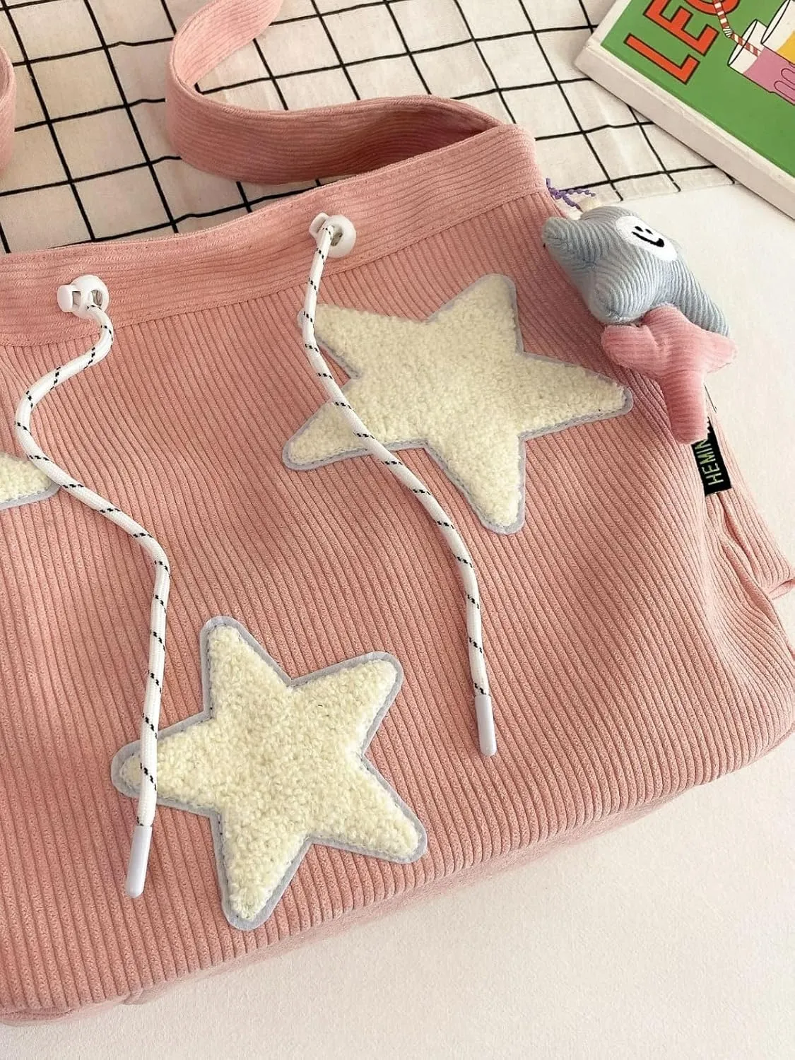 Crossbody Bags, Star Shaped Hand Hobo Bag, Zippered Crossbody Bags, Ladies Corduroy Handbags