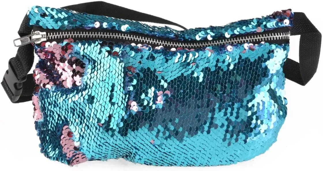 Crossbody Travel Bag The Tote Bag Belt Bag for Ladies Sequins Shining Waist Pouch Waist Bag for Women Crossbody Bags for Women Travel Waist Bags Miss Cosmetic Bag Girl