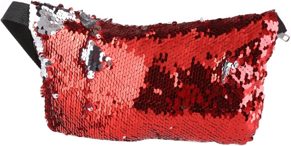 Crossbody Travel Bag The Tote Bag Belt Bag for Ladies Sequins Shining Waist Pouch Waist Bag for Women Crossbody Bags for Women Travel Waist Bags Miss Cosmetic Bag Girl