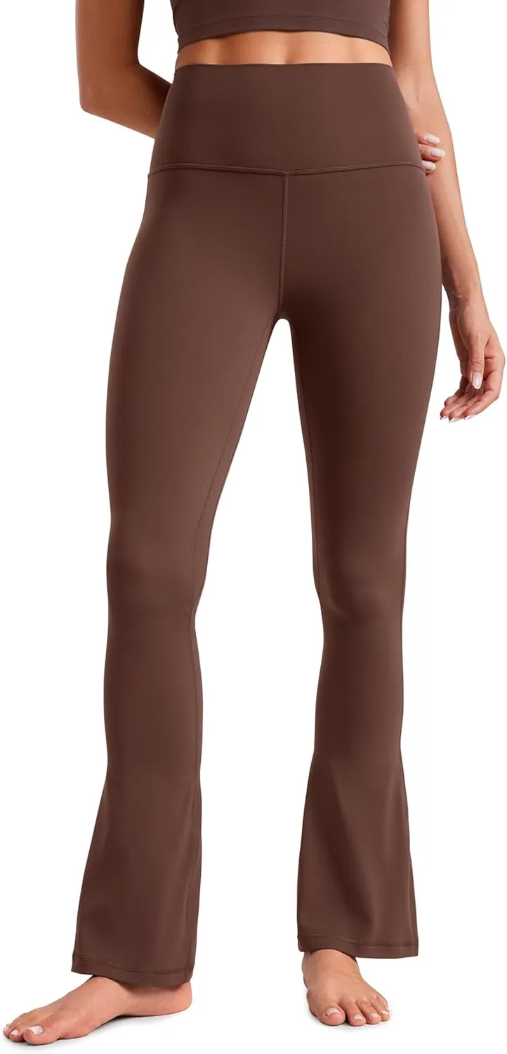 CRZ YOGA Butterluxe High Waist Mini Flared Leggings for Women 30" / 31.5" - Bootcut Yoga Pants with Pocket Casual Lounge