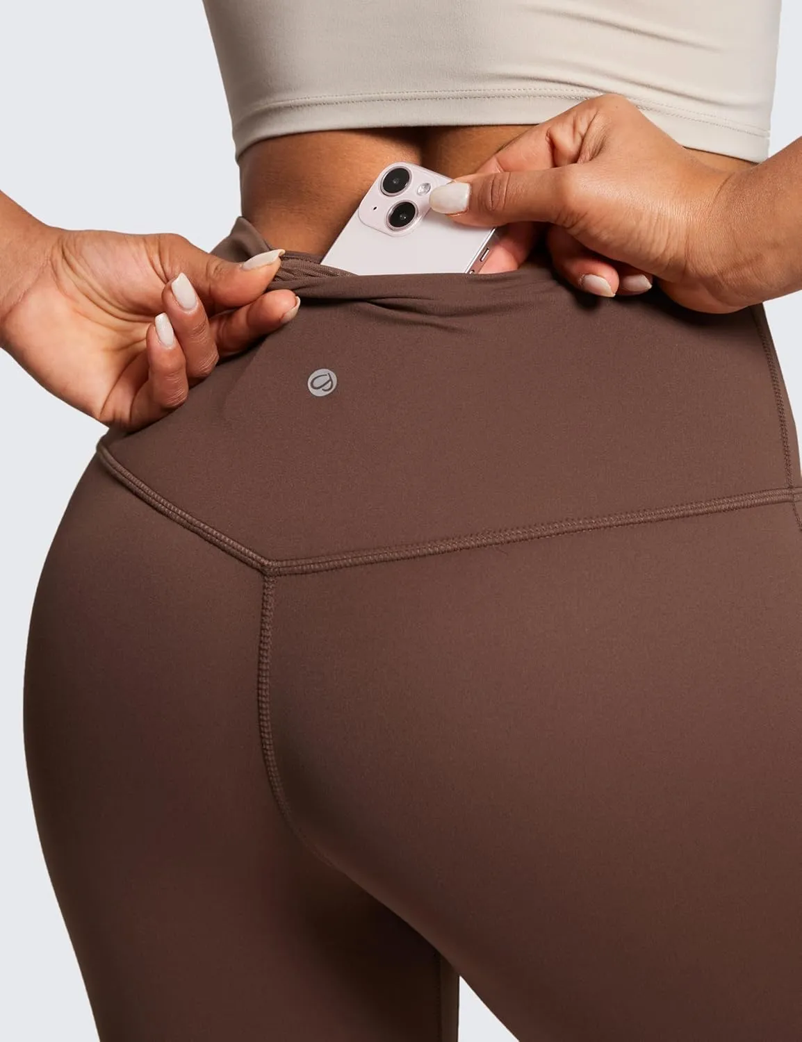 CRZ YOGA Butterluxe High Waist Mini Flared Leggings for Women 30" / 31.5" - Bootcut Yoga Pants with Pocket Casual Lounge