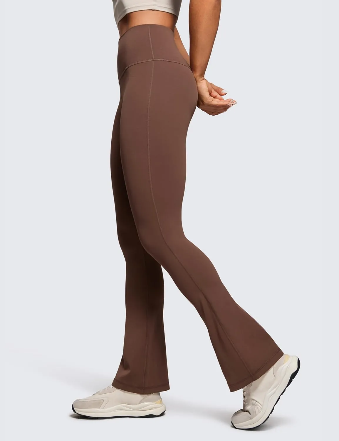 CRZ YOGA Butterluxe High Waist Mini Flared Leggings for Women 30" / 31.5" - Bootcut Yoga Pants with Pocket Casual Lounge