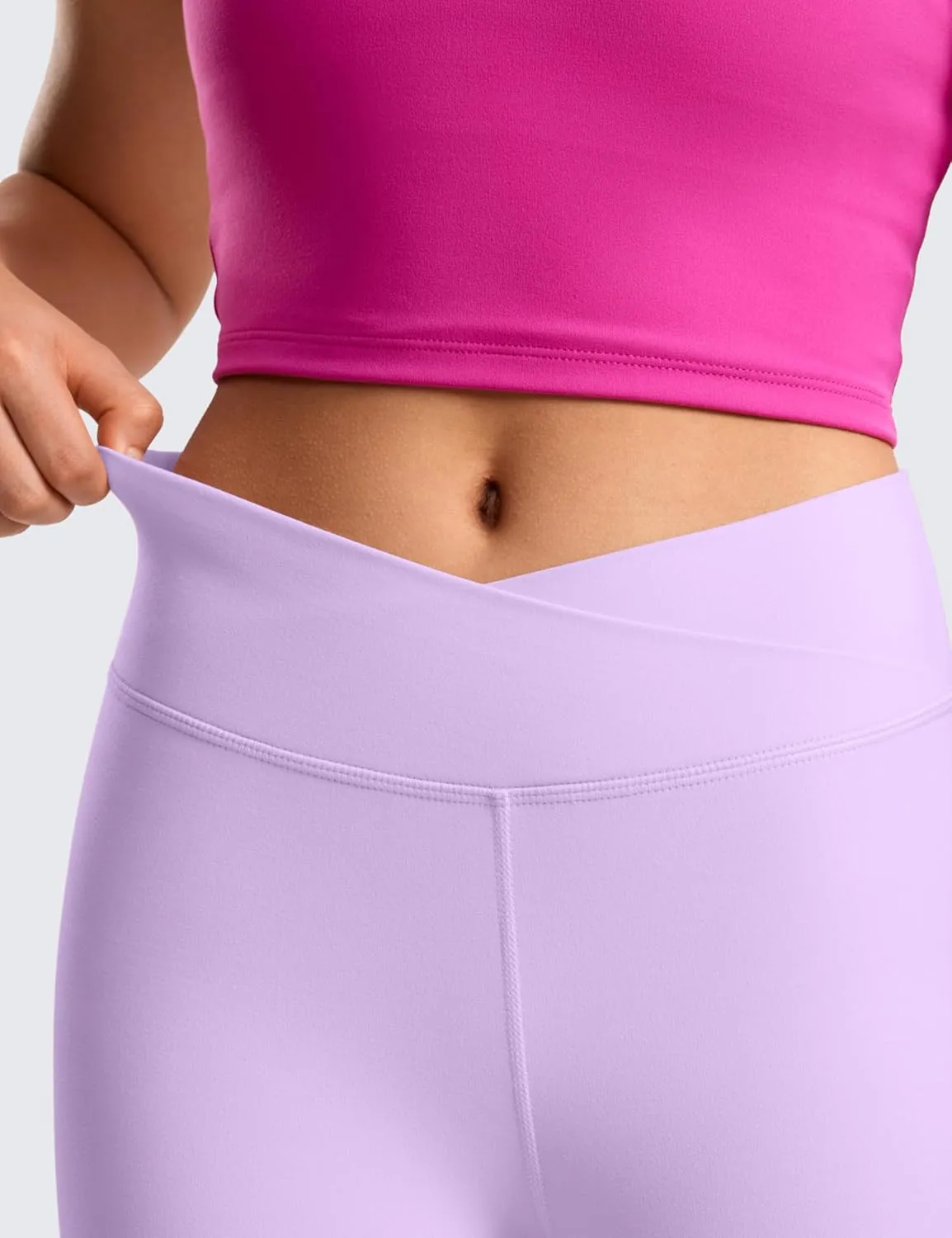 CRZ YOGA Girls Butterluxe Crossover Athletic Leggings - High Waist V Cross Kids Lounge Pants Yoga Active Dance Running Tights