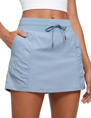 CRZ YOGA Lightweight High Waisted Skirts for Women Golf Casual Athletic Drawstring Skort with Side Pockets