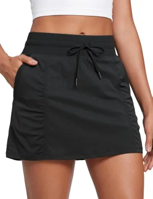 CRZ YOGA Lightweight High Waisted Skirts for Women Golf Casual Athletic Drawstring Skort with Side Pockets