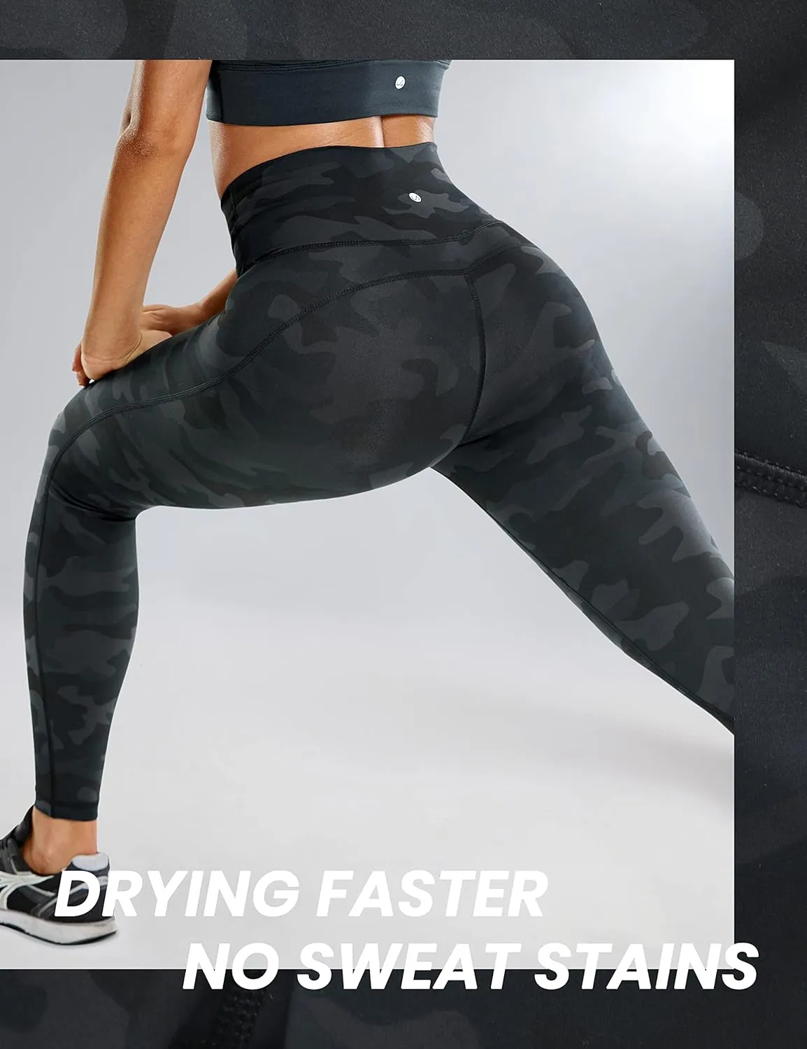 CRZ YOGA Ulti-Dry Workout Leggings for Women 25'' - High Waisted Yoga Pants 7/8 Athletic Running Fitness Gym Tights