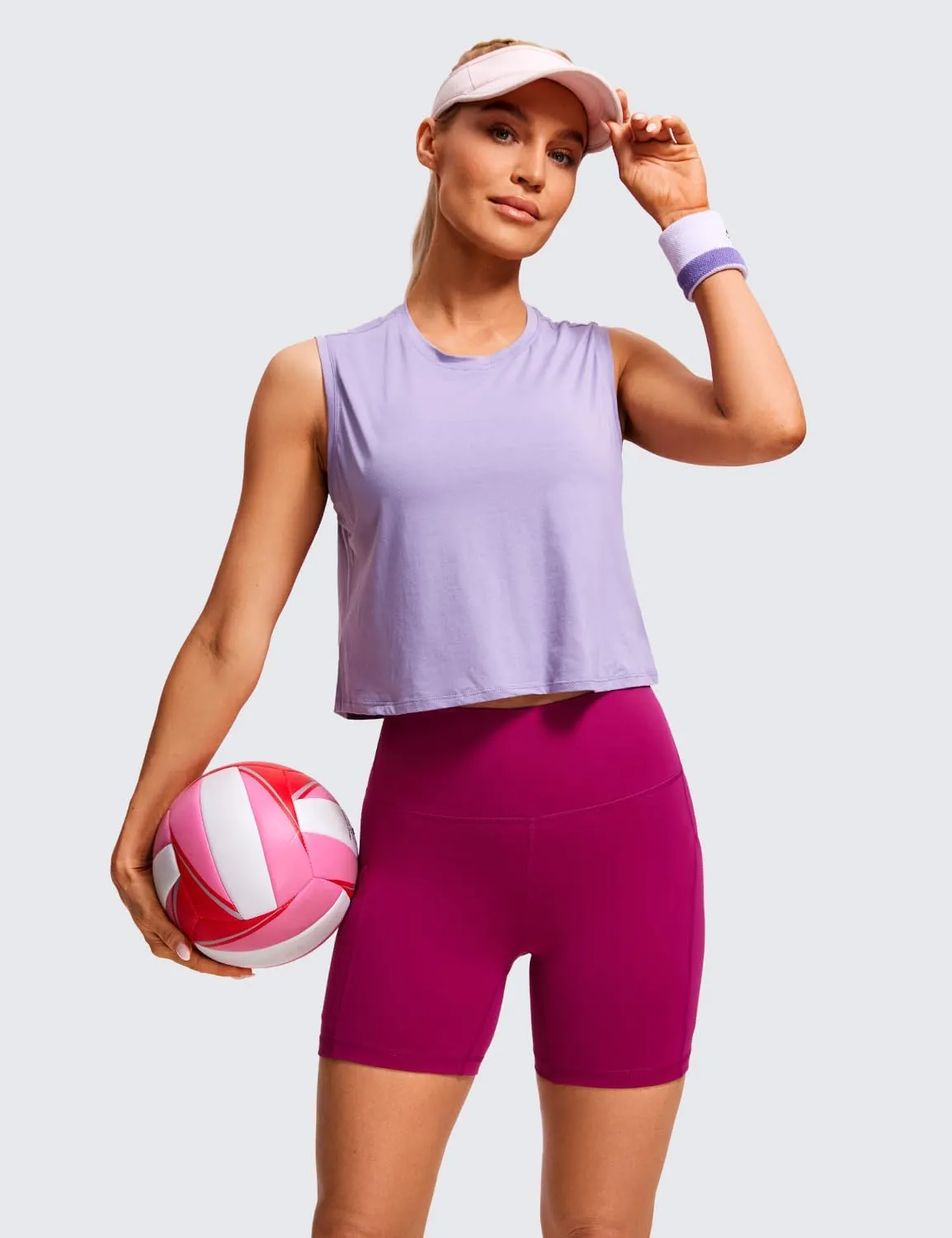 CRZ YOGA Womens Butterluxe Biker Shorts with Pockets 5 Inches - High Waisted Volleyball Workout Athletic Yoga
