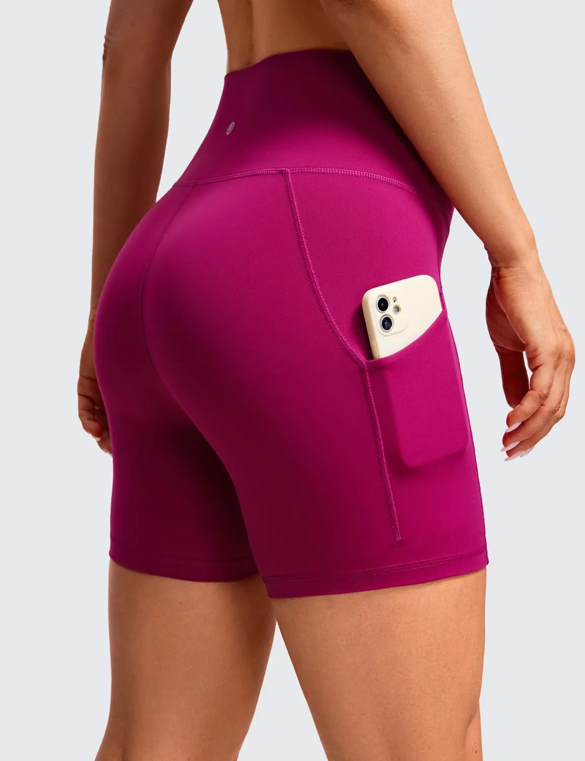 CRZ YOGA Womens Butterluxe Biker Shorts with Pockets 5 Inches - High Waisted Volleyball Workout Athletic Yoga