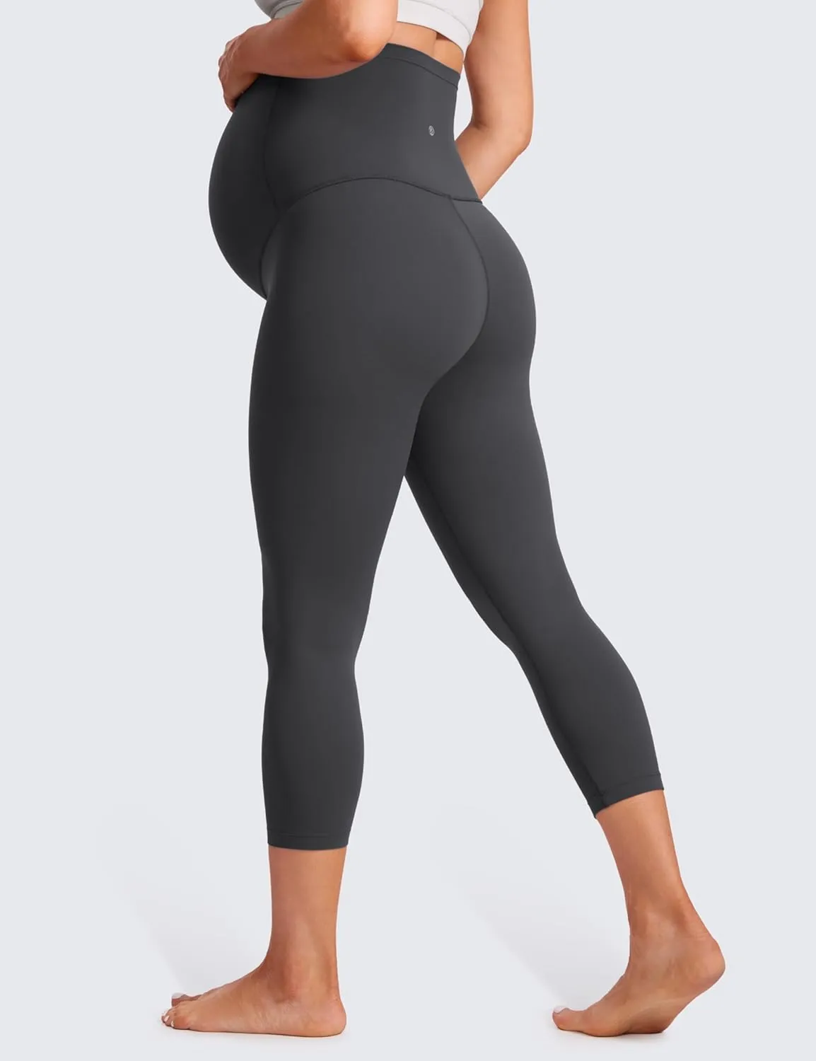 CRZ YOGA Womens Butterluxe Maternity Capris Leggings 21" - Crop Pants Over The Belly Workout Active Yoga Pregnancy Soft