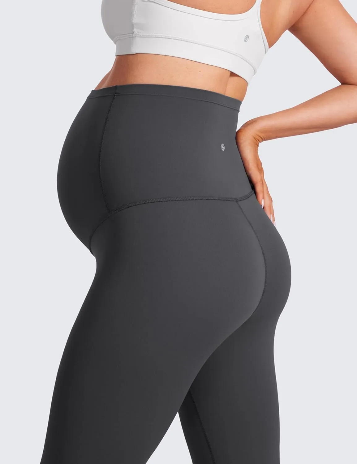 CRZ YOGA Womens Butterluxe Maternity Capris Leggings 21" - Crop Pants Over The Belly Workout Active Yoga Pregnancy Soft