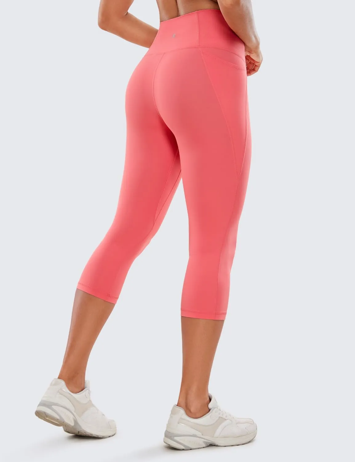 CRZ YOGA Womens Butterluxe Workout Capri Leggings with Pockets 19 Inches - High Waisted Crop Gym Yoga Pants Buttery Soft