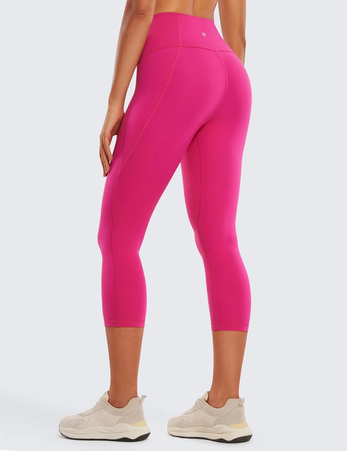 CRZ YOGA Womens Butterluxe Workout Capri Leggings with Pockets 21 Inches - High Waisted Gym Athletic Crop Yoga