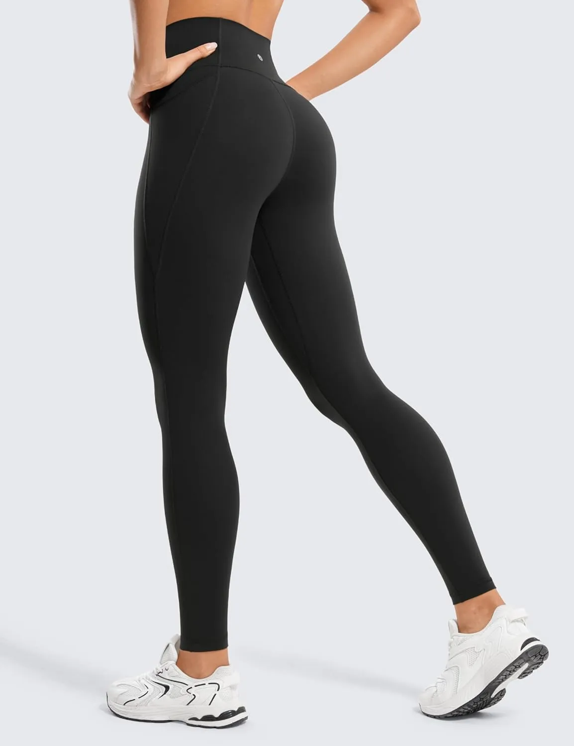 CRZ YOGA Womens Butterluxe Workout Leggings 28 Inches - High Waisted Gym Yoga Pants with Pockets Running Buttery Soft